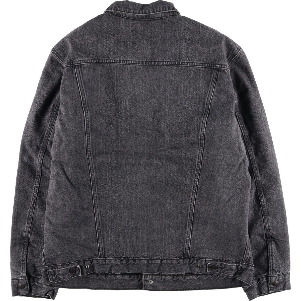 古着 リーバイス Levi s 中綿入り ブラックデニムボアジャケット メンズXL相当|eaa 606303