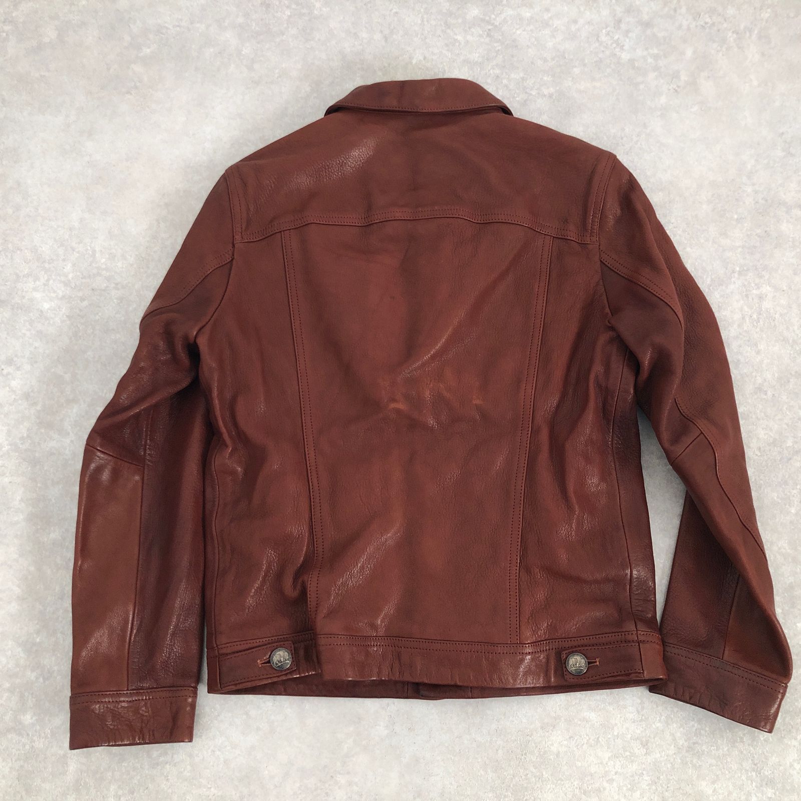 美品 STYLISH VILLAIN 山羊革 ゴートレザー トラッカー ジャケット