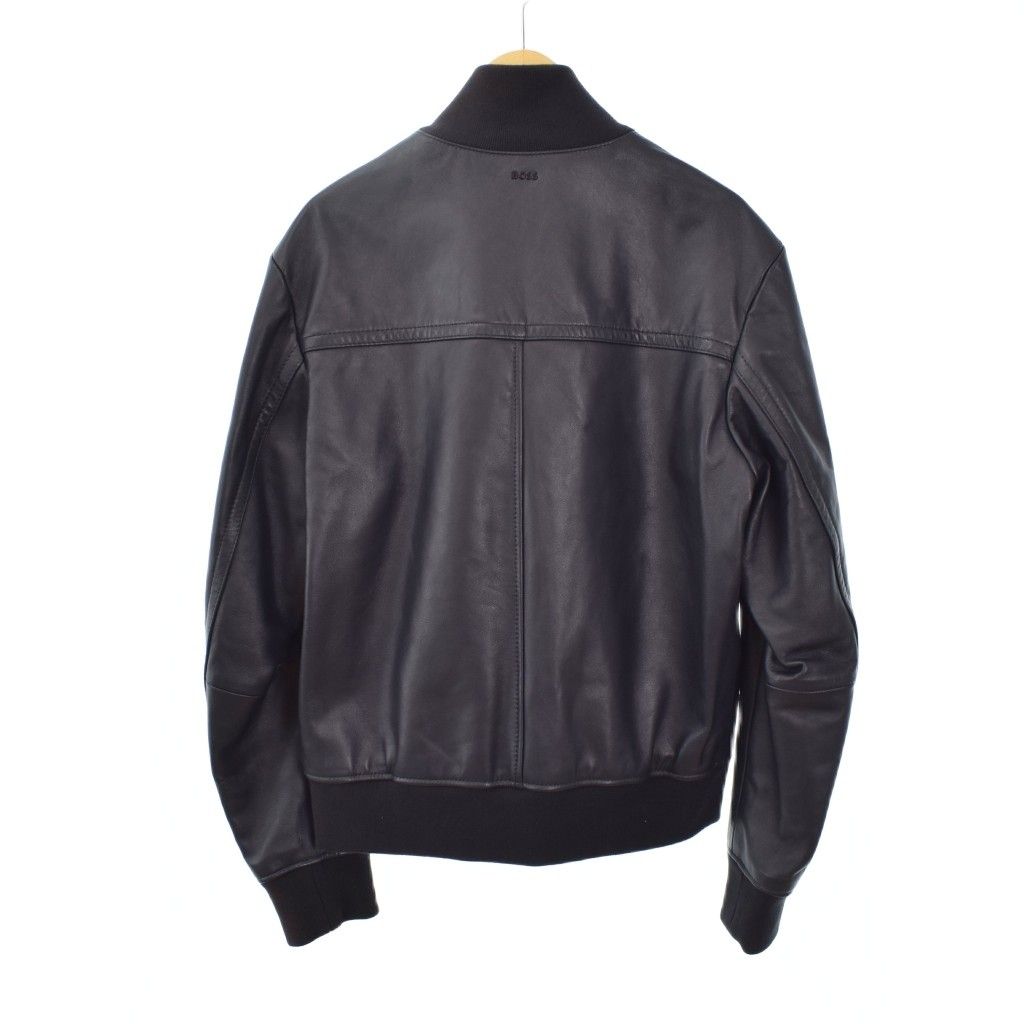 希少2XL 極上ラムレザー⭐️ヒューゴボス レザージャケット 裏地ブルー 濃紺 希少2XL 極上ラムレザー⭐️ヒューゴボス レザージャケット 裏地ブルー