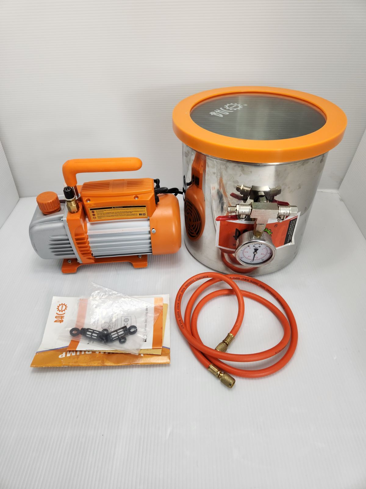真空ポンプ/チャンバーキット 樹脂脱気真空ドラム脱泡器 BACOENG 12L 