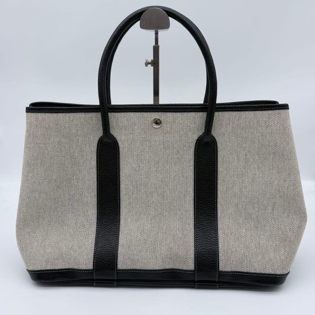 HERMES エルメス ガーデンパーティPM ガーデンパーティ PM カバン ハンドバッグ トートバッグ トワルアッシュ |ブッフルスキッパー レディース ブラック×ナチュラル