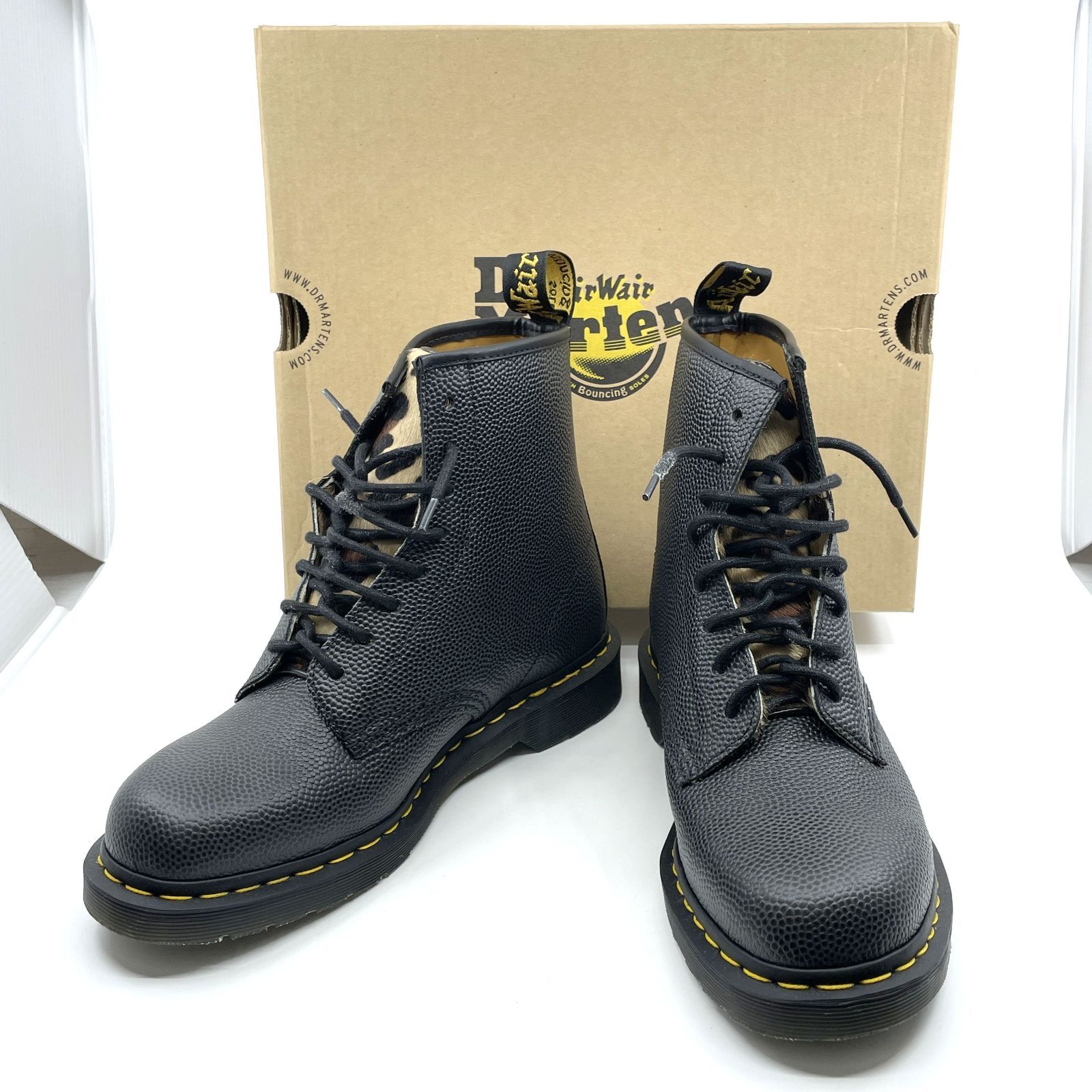 ♥保管品 STUSSY × Dr.Martens ステューシー ドクターマーチン 1460 8アイ ブラック|レオパード コラボ 8 EYE BOOT Black|Leopardo 8ホールブーツ BOOTS Shoes 靴 US 9 27㎝相当