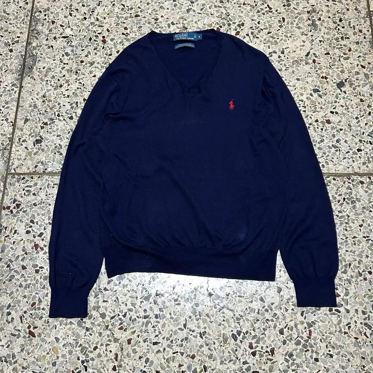 ポロラルフローレン POLO Ralph Lauren ピマコットン ネイビー Vネックニット