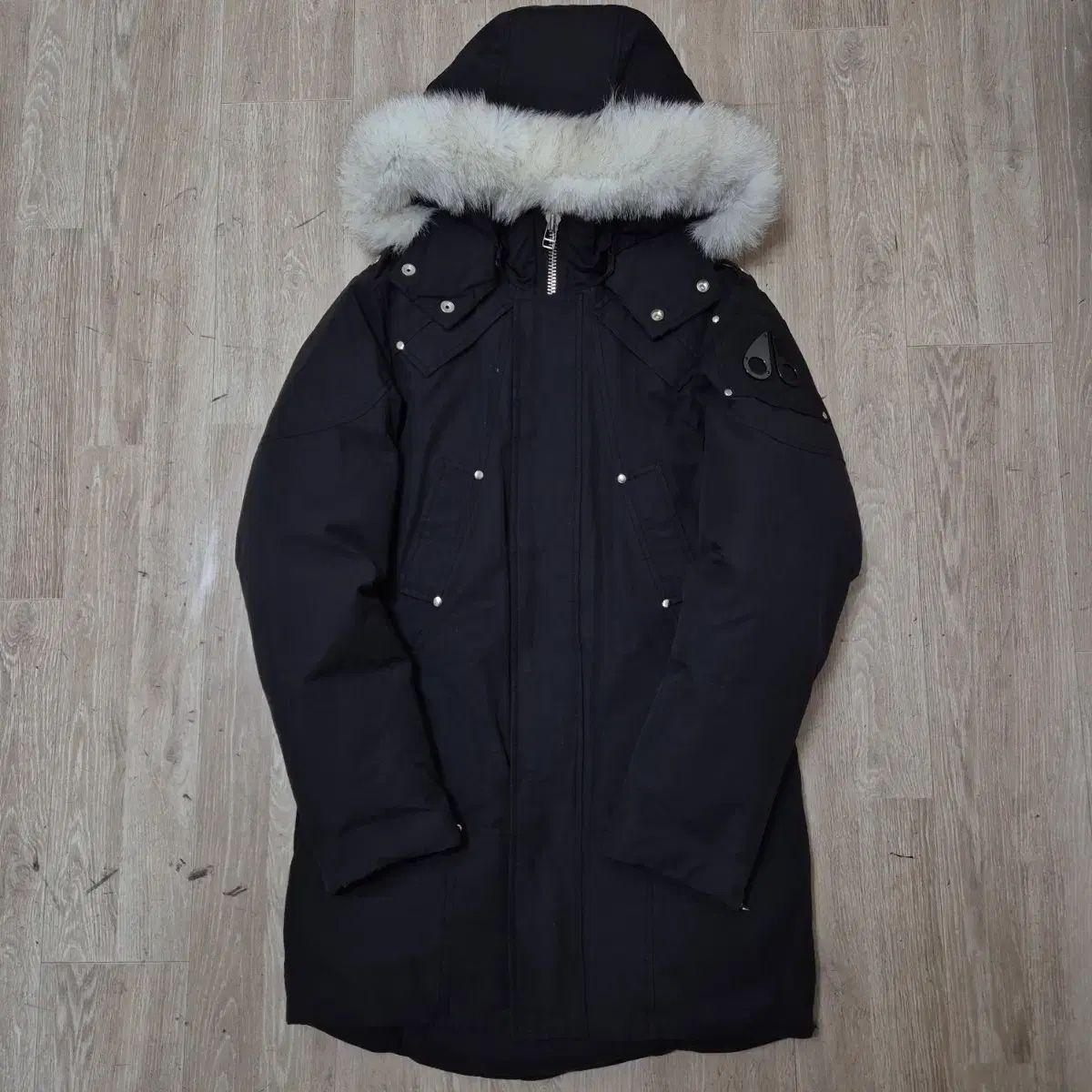 MOOSE KNUCKLES ムースナックルズ ワッペン ダック ダウン ファー フード ロング丈 ダウンジャケット