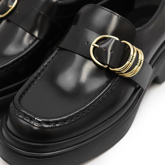 新品同様】TOD'S トッズ 厚底ローファー レザー ロゴ刻印 ゴールド