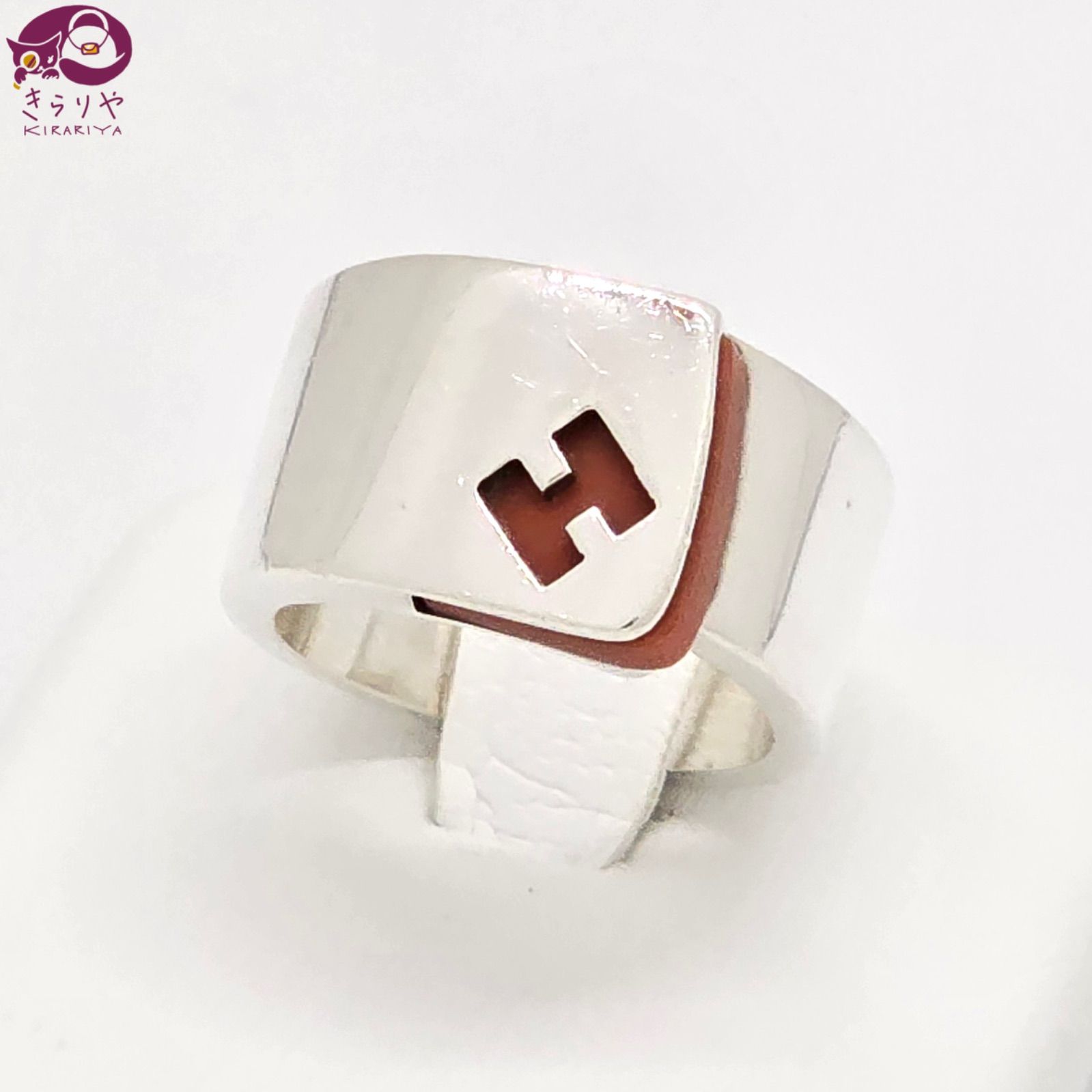 HERMES エルメス キャンディ リング 49 約10号 Hロゴ スターリングシルバー SV 925 箱 ケース
