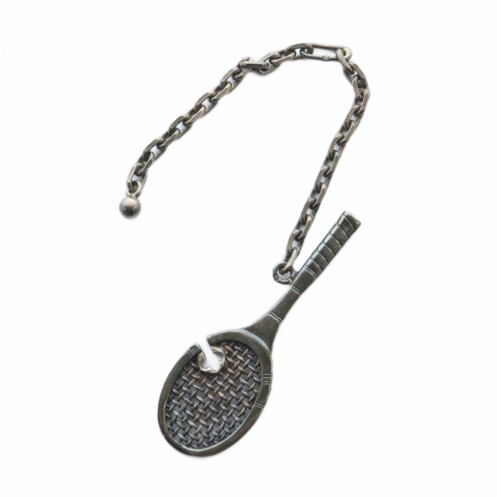 ティファニー TIFFANY - CO. チャーム ストラップ キーホルダー ロゴ テニスケット Silver 925 シルバー色 GY 18 |MQ OH