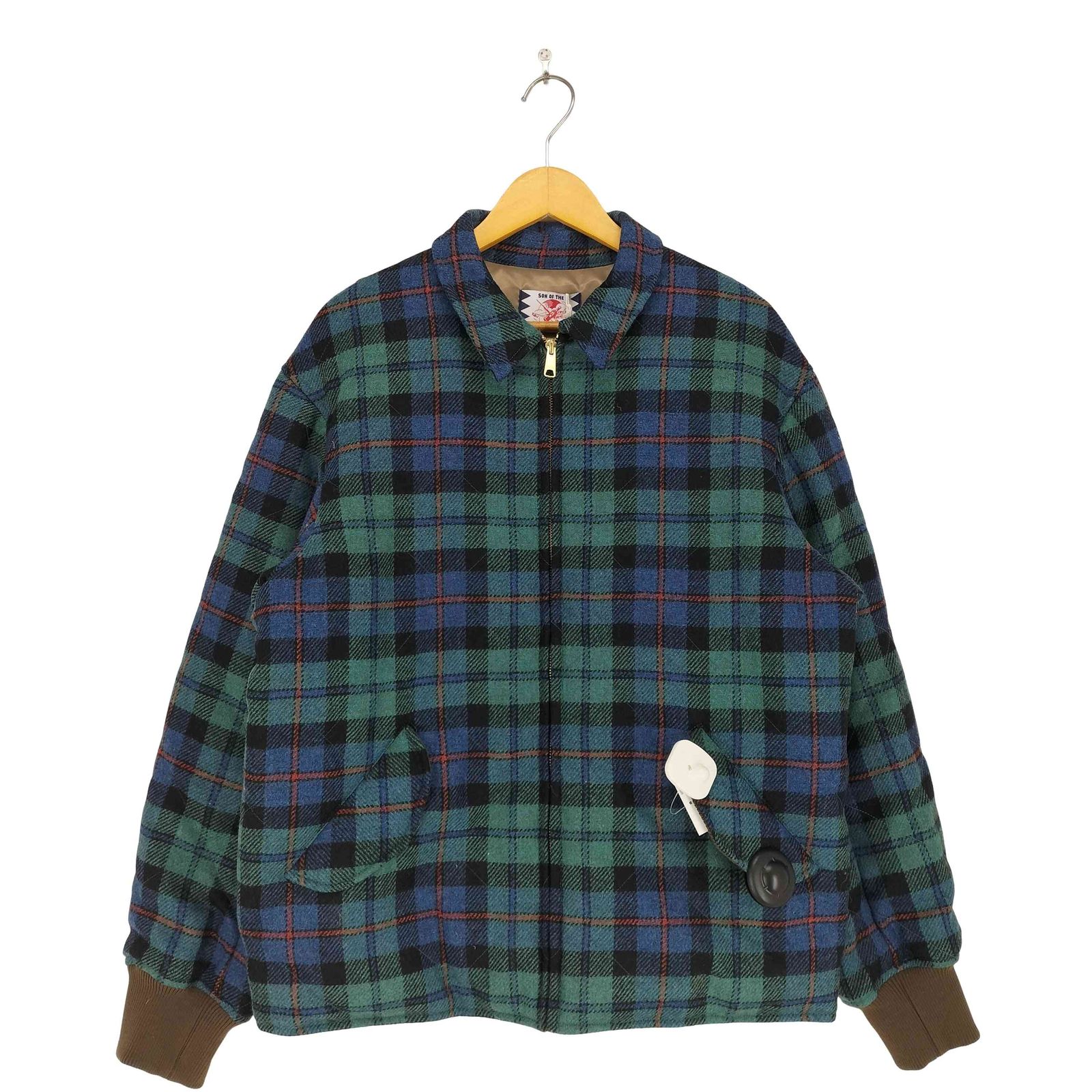 サノバチーズ SON OF THE CHEESE Check wool down Jkt メンズ XL