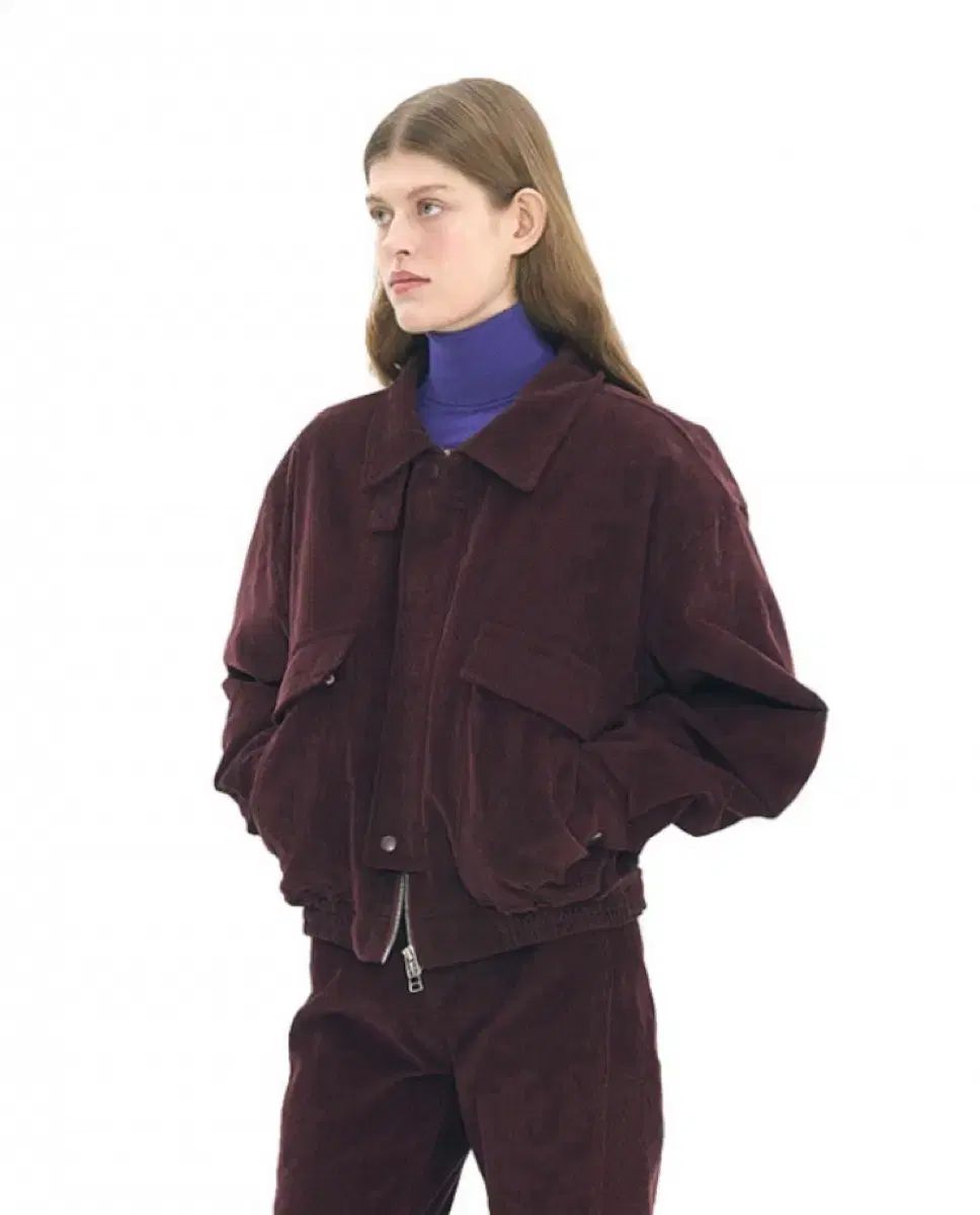 PARTIMENTO WOMEN パルティメントウィメン コーデュロイ ブルゾン ジャケット バーガンディ