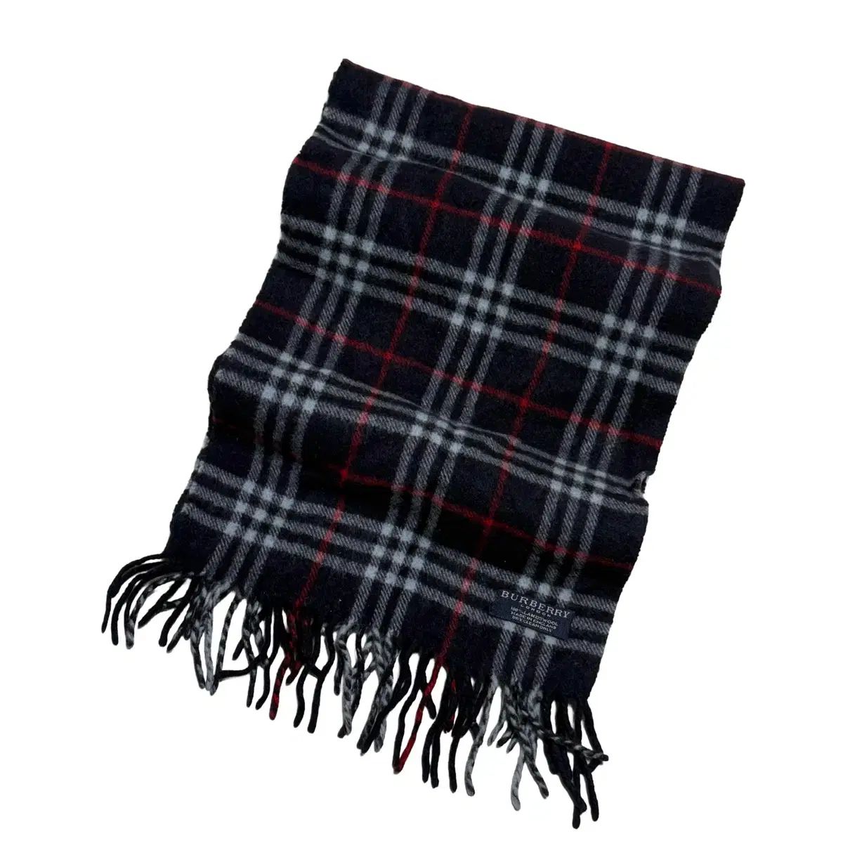 OS バーバリー ノヴァチェック ネイビー ラムウール マフラー