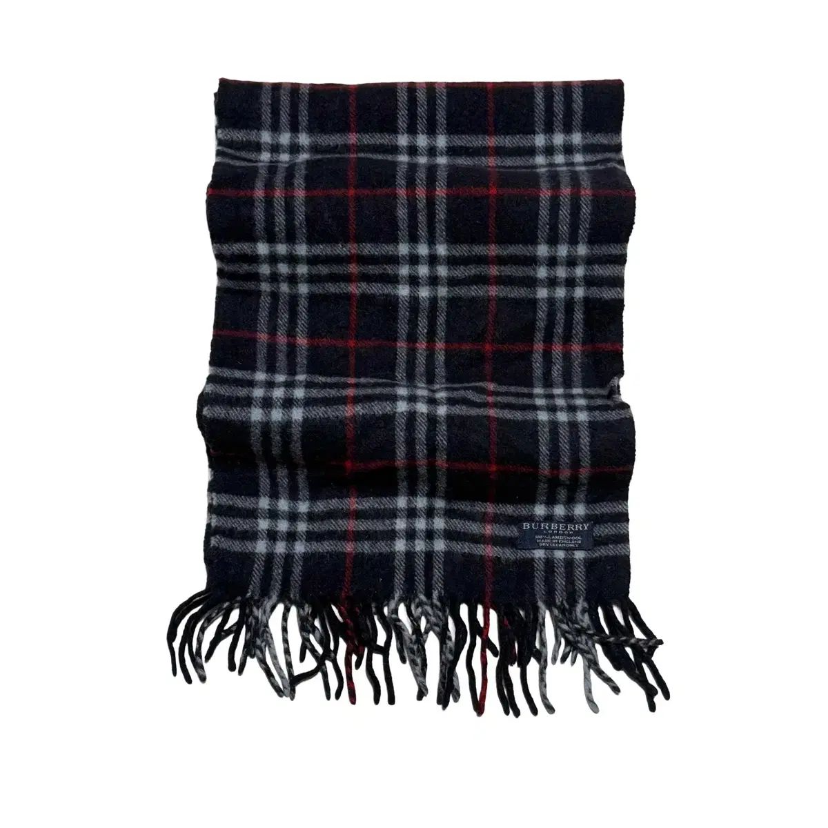 OS バーバリー ノヴァチェック ネイビー ラムウール マフラー