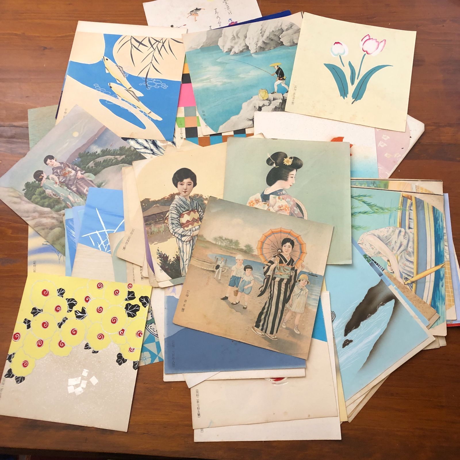 うちわ絵 木版 石版画 オフセット まとめ売り 美人図|風景画|風物図案 G 3 P 7 F 8 eeOSIa 9 ynm 39