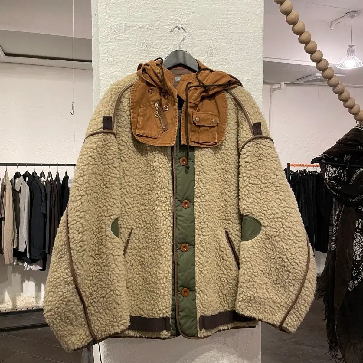 COLOR フリース デザインテープ オーバーサイズ ジャケット