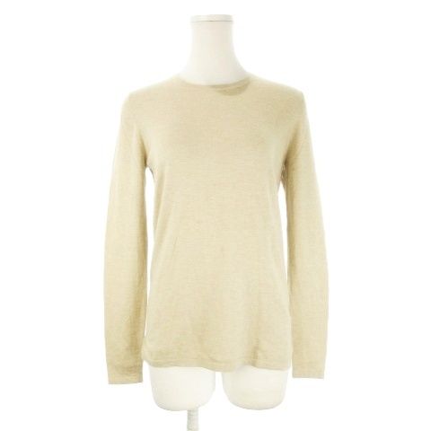 マックスマーラ MAX MARA 白タグ ニット セーター 絹 シルク カシミヤ S ベージュ 無地 ラウンドネック 長袖 |CK 8 GY 58