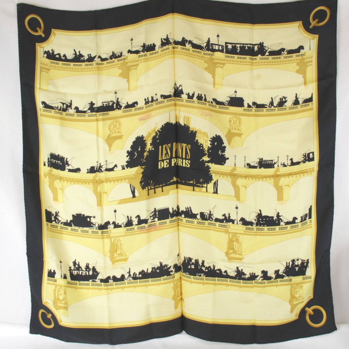 USED』 エルメス カレ90 LES PONTS DE PARIS パリの橋 スカーフ シルク