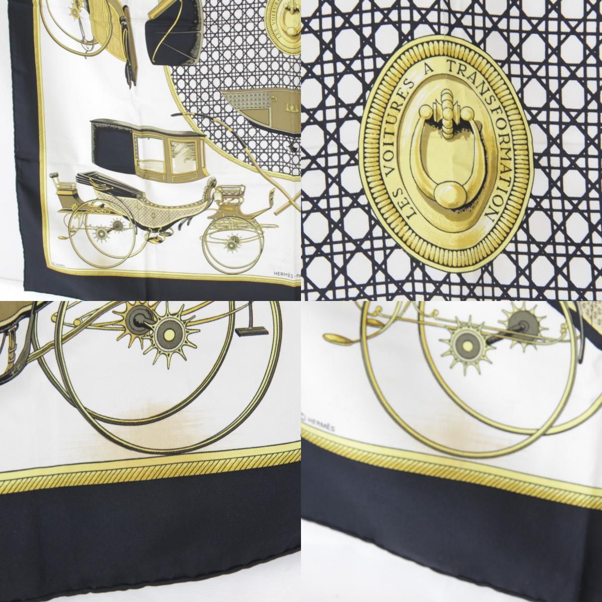 USED』 エルメス カレ90 折りたたみ式幌の馬車 スカーフ シルク