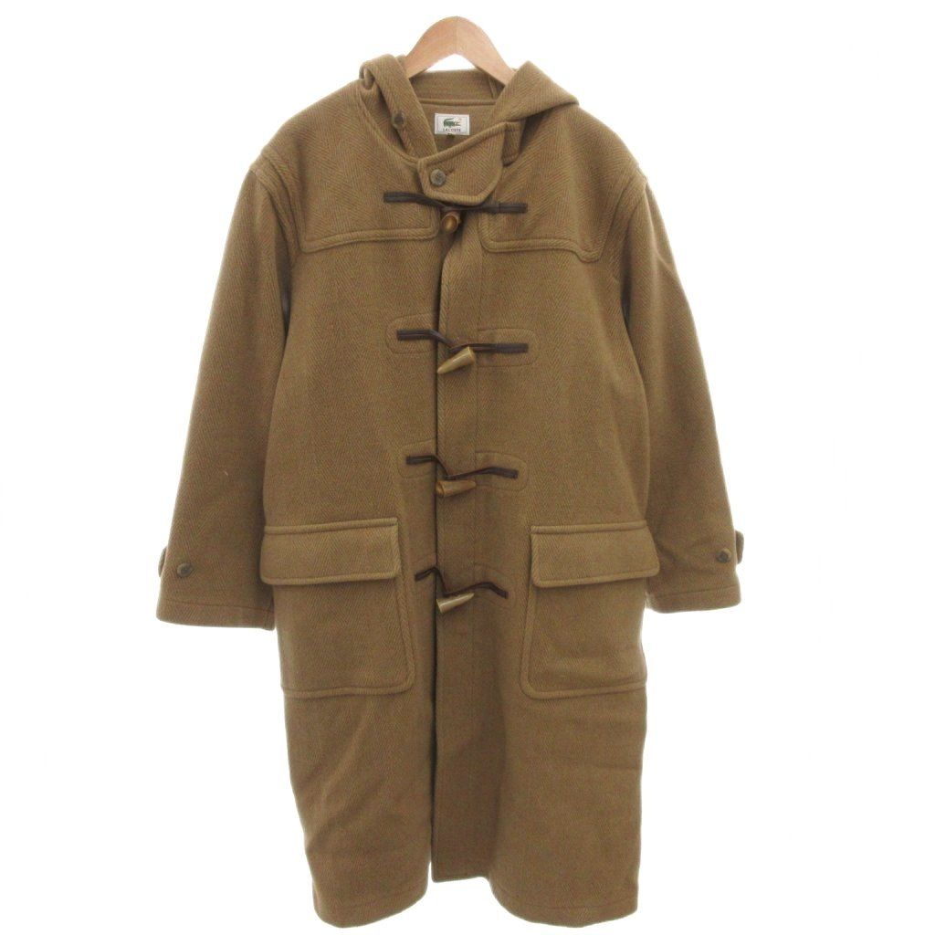 ラコステ LACOSTE ダッフルコート ウール 4 茶 ブラウン フード付き トグルボタン ロング |FF GY 60