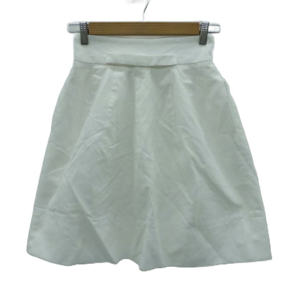 フォクシー FOXEY フレアスカート 38 M オフホワイト ひざ丈 /HO1