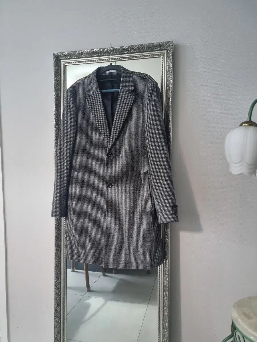 ジオジア メンズ ハウンドトゥース ウールコート 100