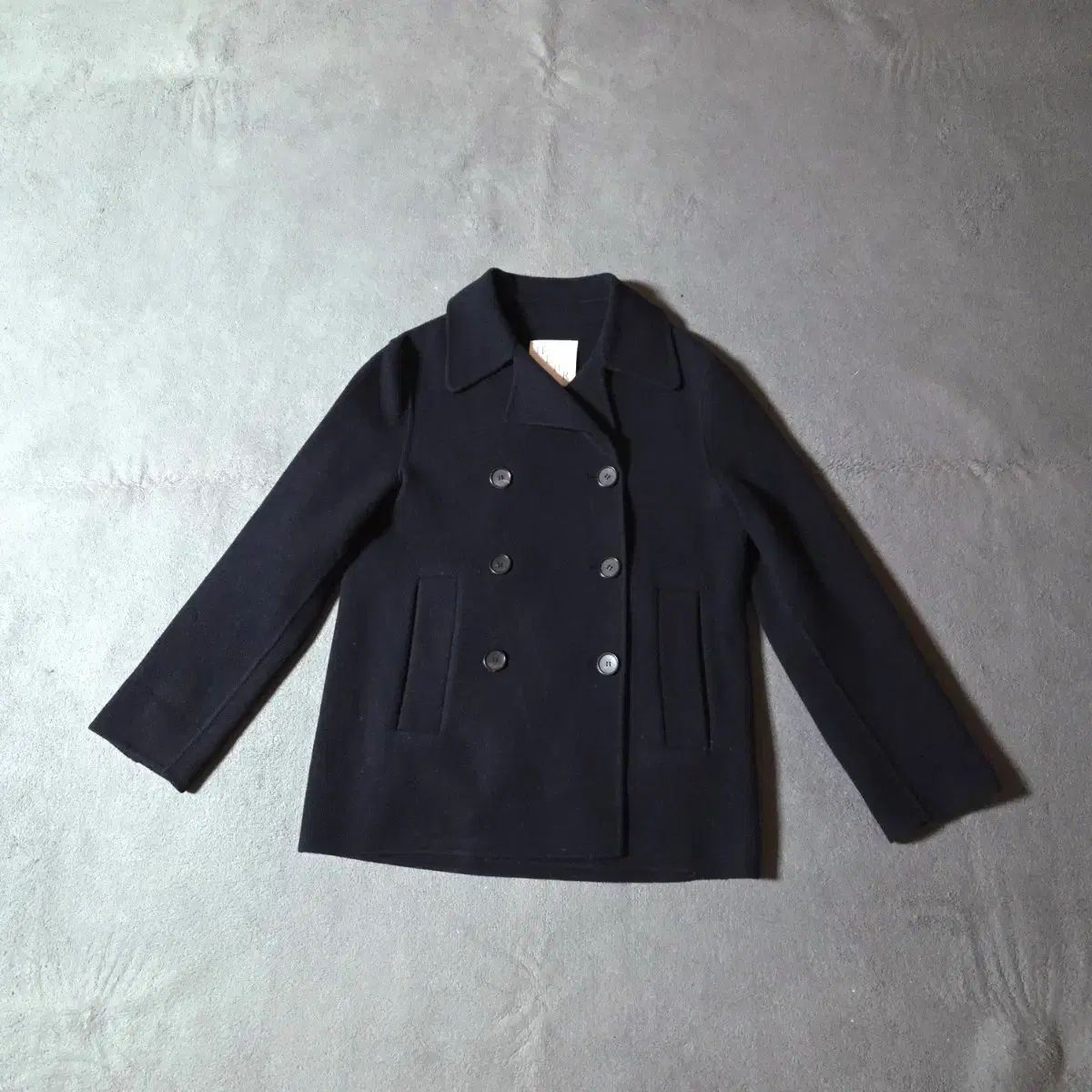 HEHR ヒア ジャパン ファブリック ハンドメイド ウール ピーコート M ネイビー