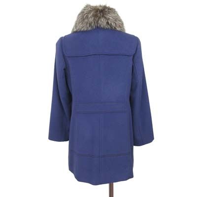 アマカ AMACA コート ウール フォックスファー ベルト 38 青 - メルカリ