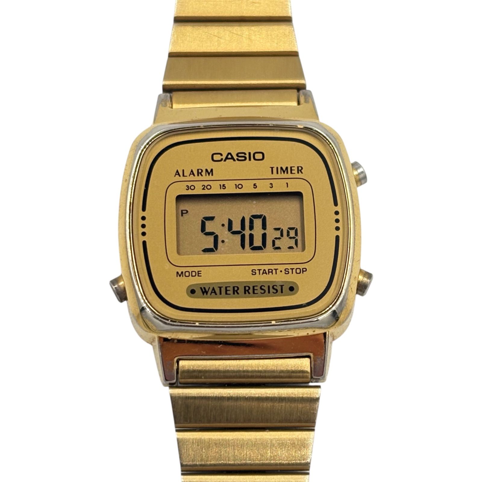 □ CASIO カシオ デジタル腕時計 ゴールド スクエア フルメタル 