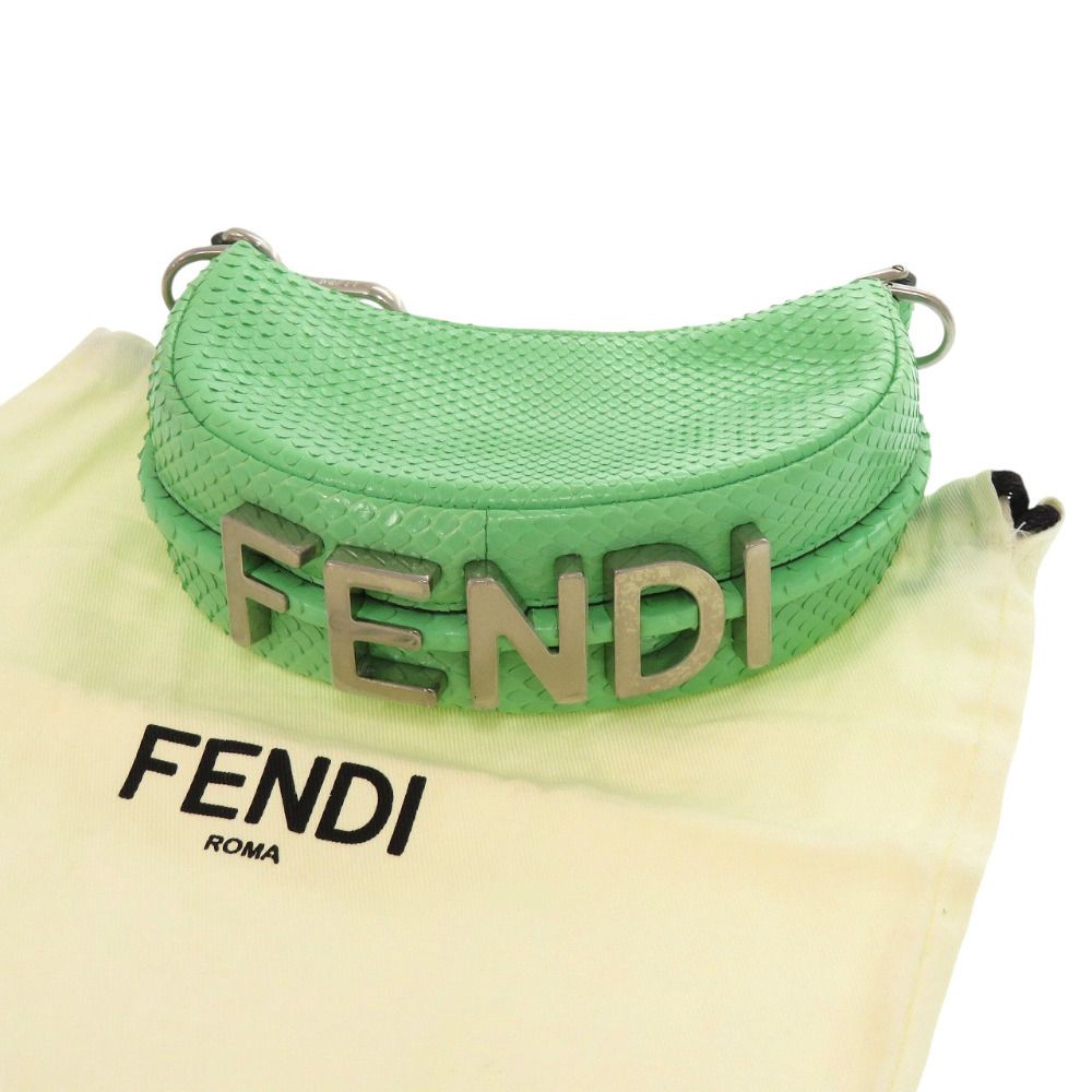 美品 フェンディ ナノフェンディグラフィ ホーボーバッグ 7AS089