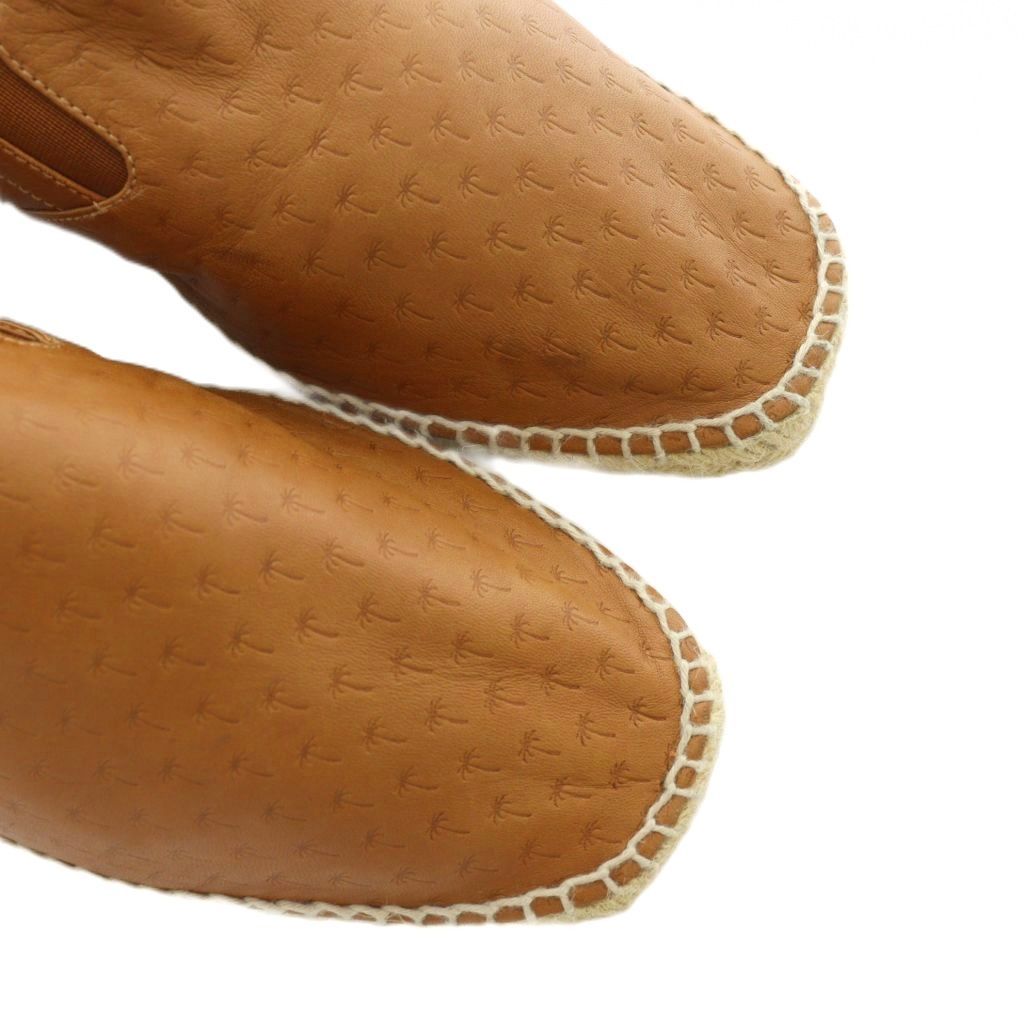  トーマスマイヤー TOMAS MAIER Castaner エスパドリーユ スリッポン ヤシの木柄 フラット ロゴ レザー 43 シューズ 茶 ブラウン |MQ その他 靴