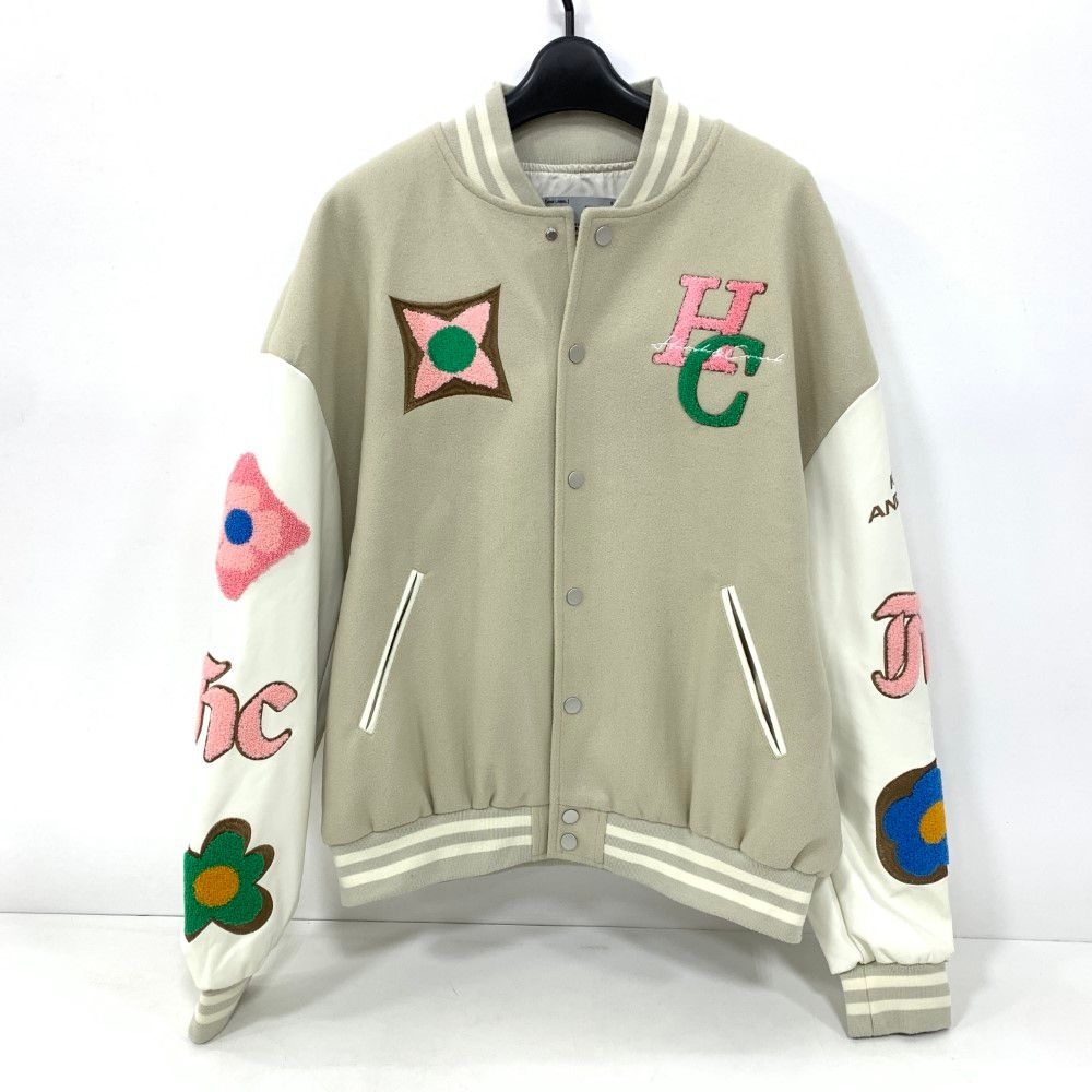 07 w 7662 HARSH AND CRUEL ハーシュアンドクルーエル スタジャン 合皮レザー袖 Lサイズ175|92 A 品