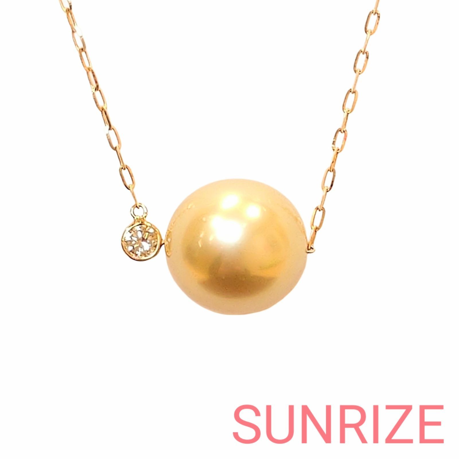 K18 ダイヤモンド ゴールデンパール ネックレス【K1382】 - メルカリ