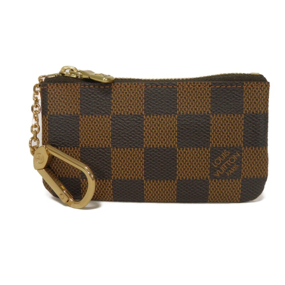 LOUIS VUITTON ルイ ヴィトン ポシェット クレ ロゴ グレイン ブラウン 市松模様 小銭入れ キーリング ダミエ エベヌ コインケース N 62658