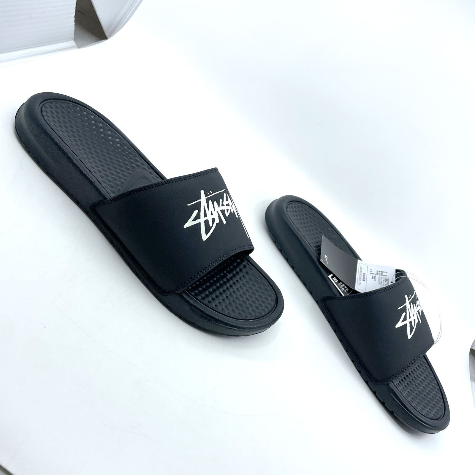  ♥保管品 Stussy × Nike ステューシー ナイキ Benassi Slide Off Noir ベナッシ スライド オフノアール サンダル CW 2787-001 27 cm サンダル サンダル