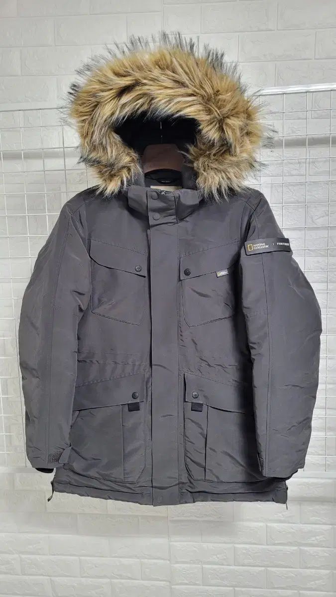 実寸M ナショナルジオグラフィック ダークグレー ユーティリティ ファー ダックダウン ダウン 帽子脱着 M