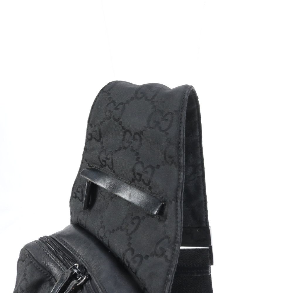 美品 グッチ GGナイロン 003 0232 レザー ボディバッグ ボディ ウエストポーチ ショルダー ブラック 黒 メンズ EEM DH22-8 美品 グッチ GGナイロン 003 0232 レザー ボディバッグ ボディ