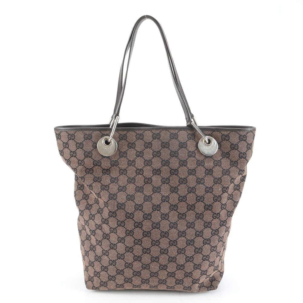 極美品 グッチ GGキャンバス 285582 レザー トート バッグ 肩掛け