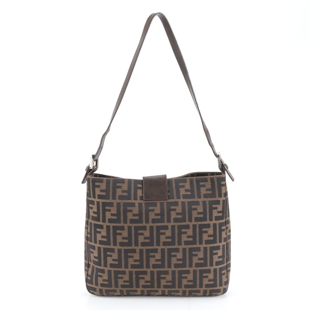 極美品 フェンディ ズッカ マンマバケット 26727 レザー ナイロン