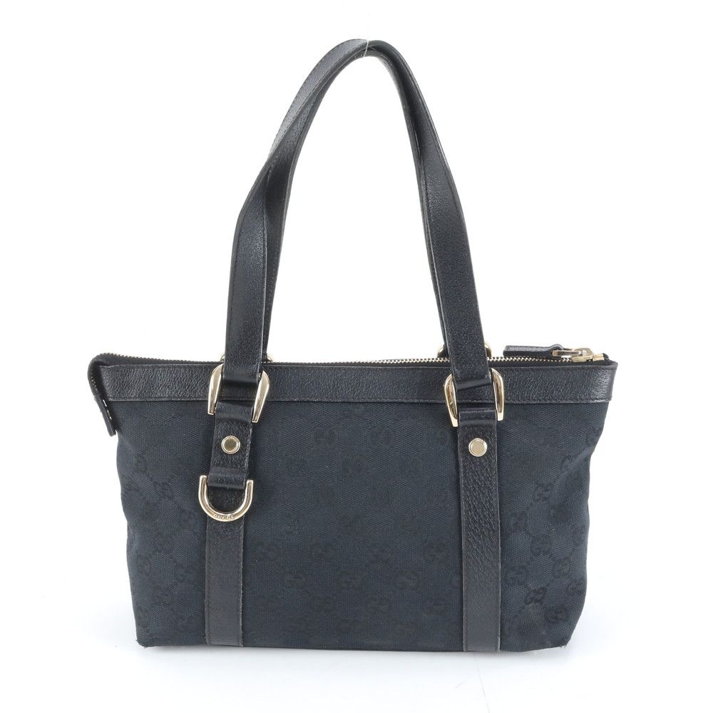 美品 グッチ GGキャンバス アビー 141471 レザー トート バッグ 肩掛け