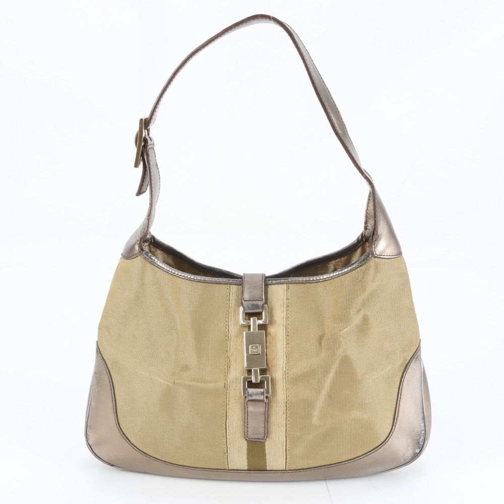 グッチ ジャッキー シェリー ライン 001 3306 レザー ショルダーバッグ 肩掛け ハンド 本革 ゴールド レディース EEM DH 26-5