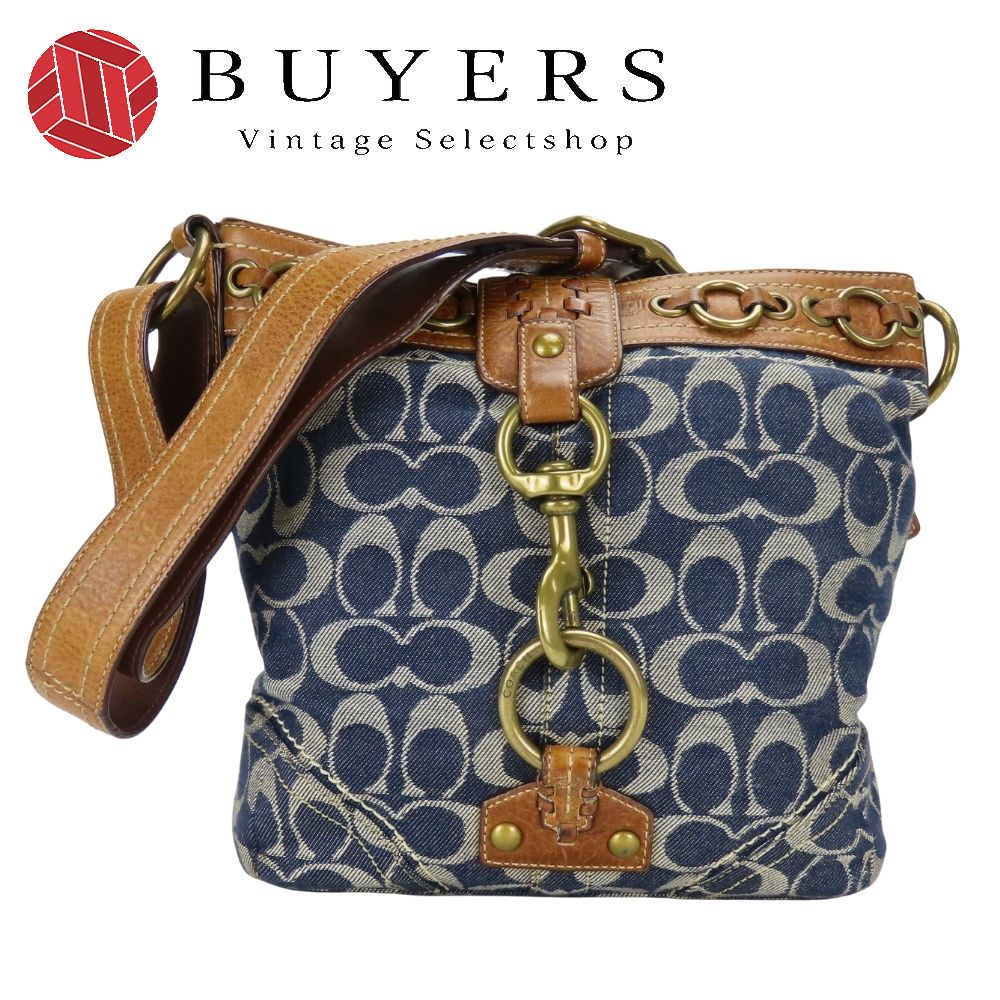 コーチ ショルダーバッグ シグネチャー 10406 デニム レザー インディゴ グレー ブラウン 斜め掛け 普段使い カジュアル レディース 女性 COACH