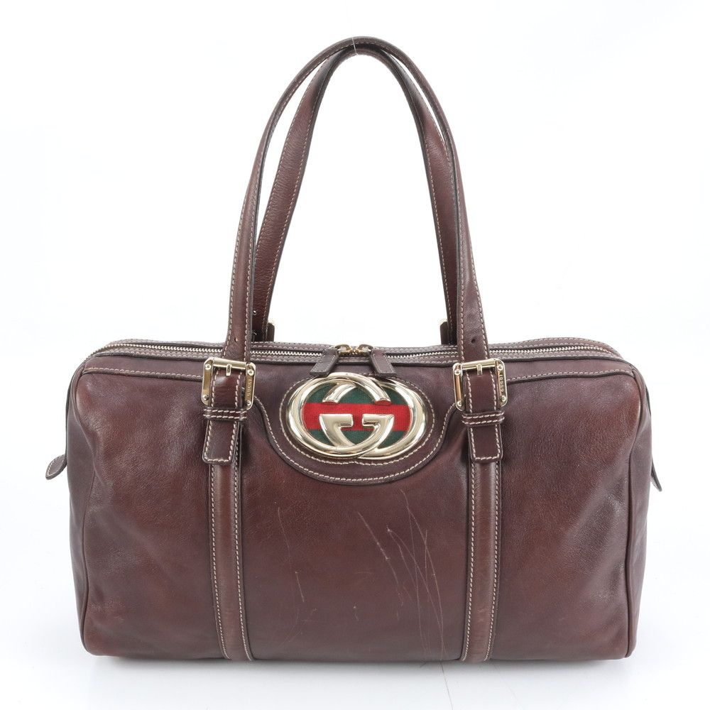 希少 グッチ ボストンバッグ シェリーライン GGスプリーム インターロッキング 希少 グッチ ボストンバッグ シェリーライン GGスプリーム インター