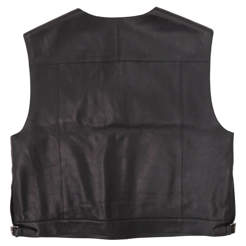 新品同様 エルメス セリエボタン カシミヤ ヤギ革 ブラック