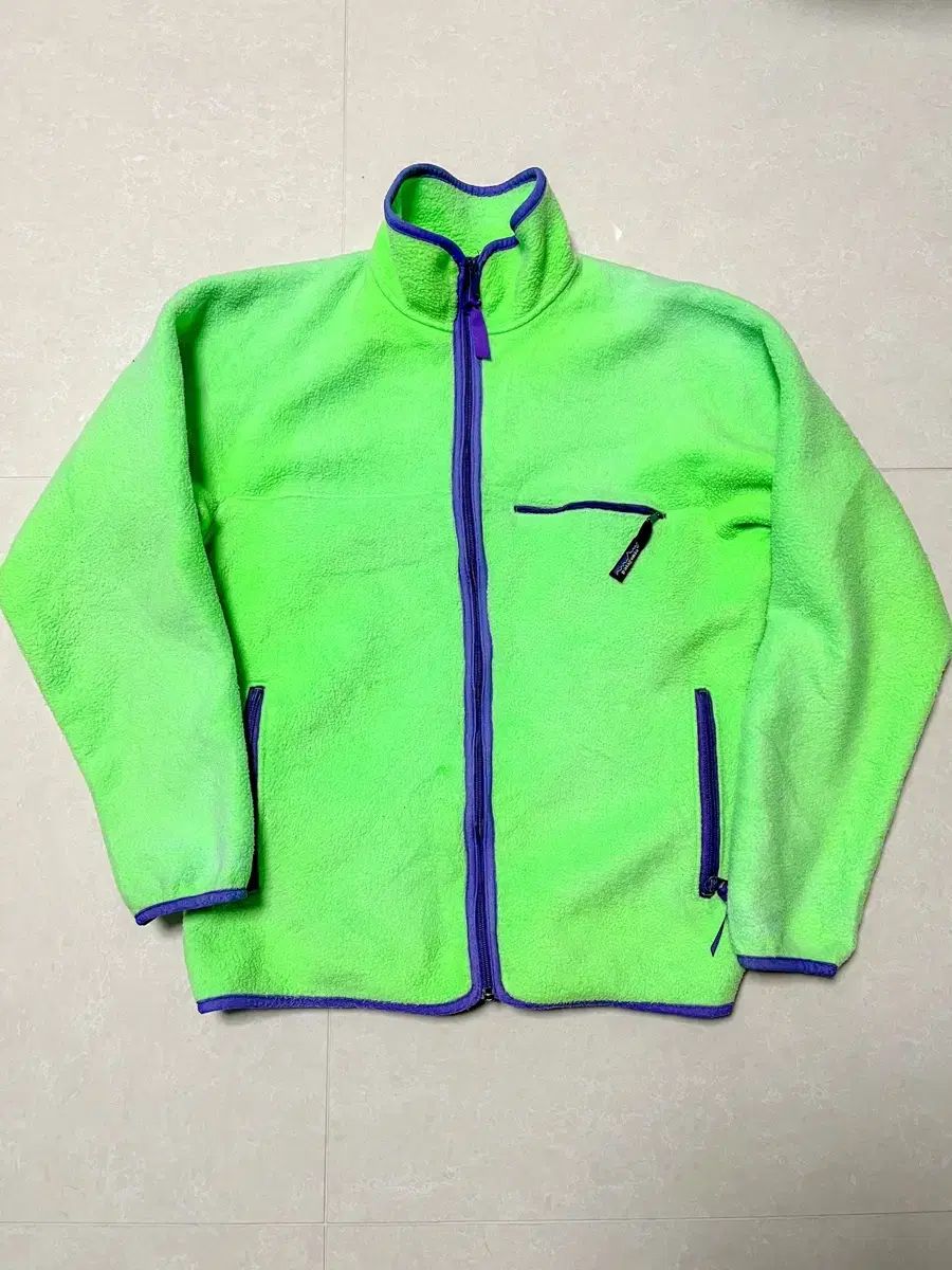 Rare 80 s-90 s アメリカ製 patagonia パタゴニア Synchilla シンチラ ジップアップ ライムグリーン L