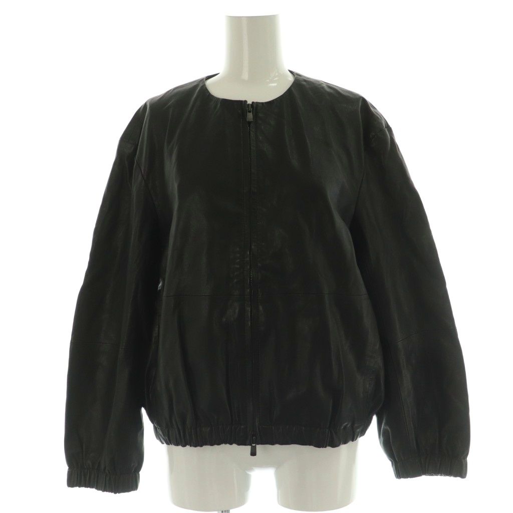 セオリーリュクス theory luxe SUPER SOFT LEATHER LABI レザーブルゾン ジャケット ジップアップ 38 黒 ブラック |NR OS