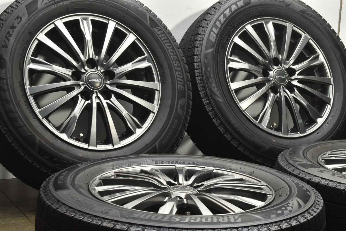 バリ溝 シビラ 16 in 6.5 J 39 PCD 114.3 ブリヂストン ブリザック VRX 3 215|65 R アルファード ヴェルファイア スタッドレス