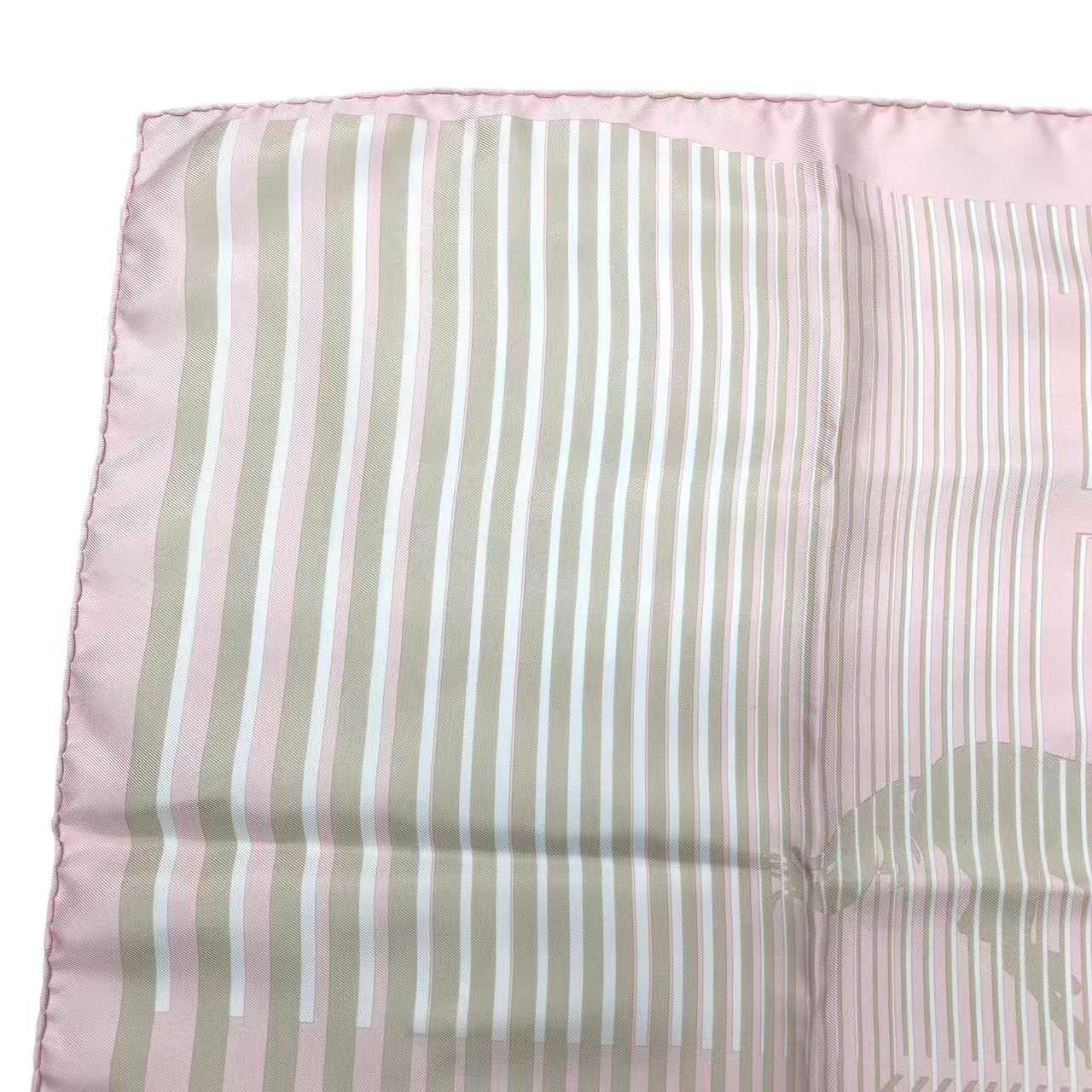 HERMES スカーフ シルク ギャロップ 馬のシルエット ピンク