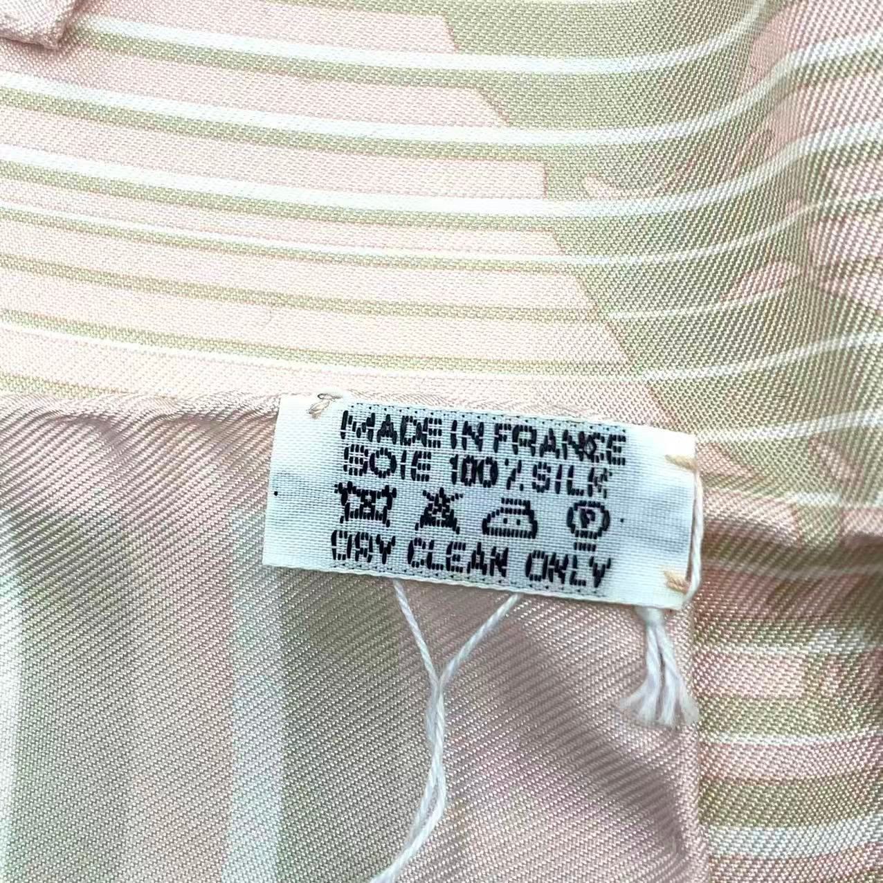 美品 HERMES スカーフ シルク ギャロップ 馬のシルエット ピンク