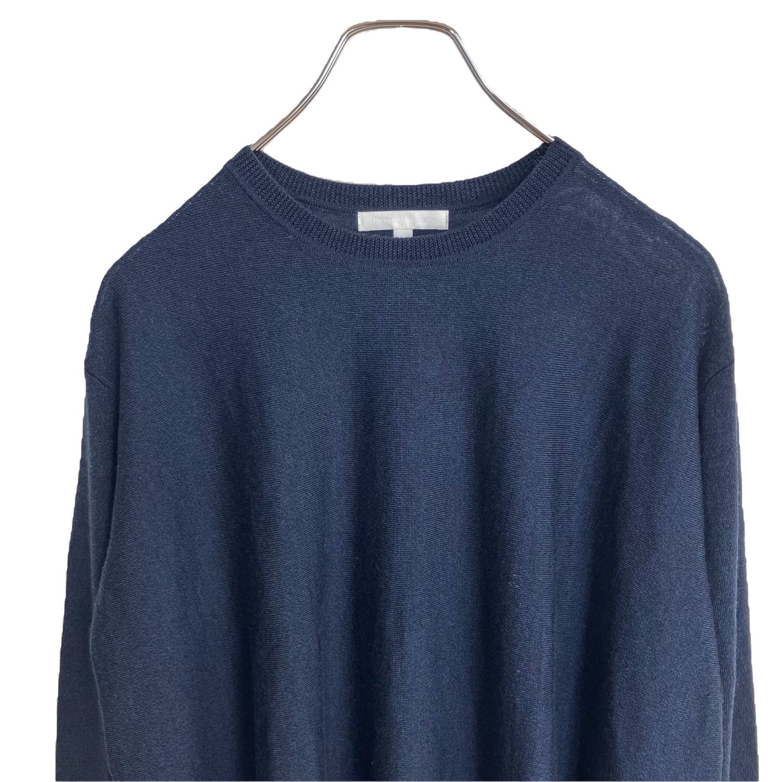 Drawing Numbers 2025AW クルー裾ラウンドニット 38 ネイビー／紺