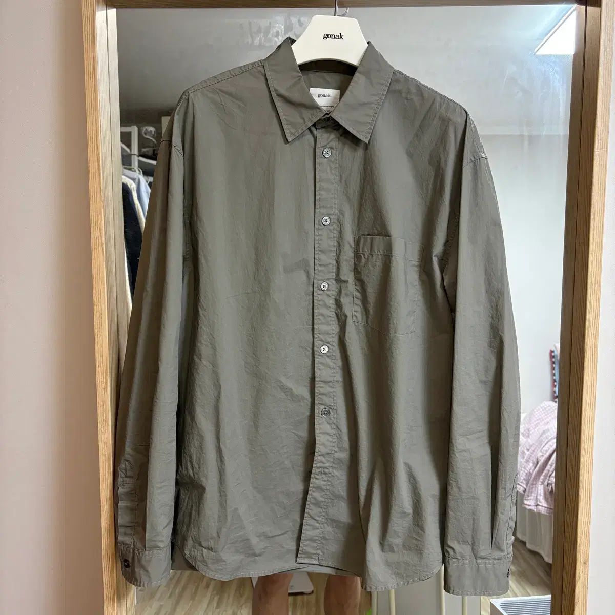 2ゴーウォッシュド Glitch Modeシャツ タンベージュ