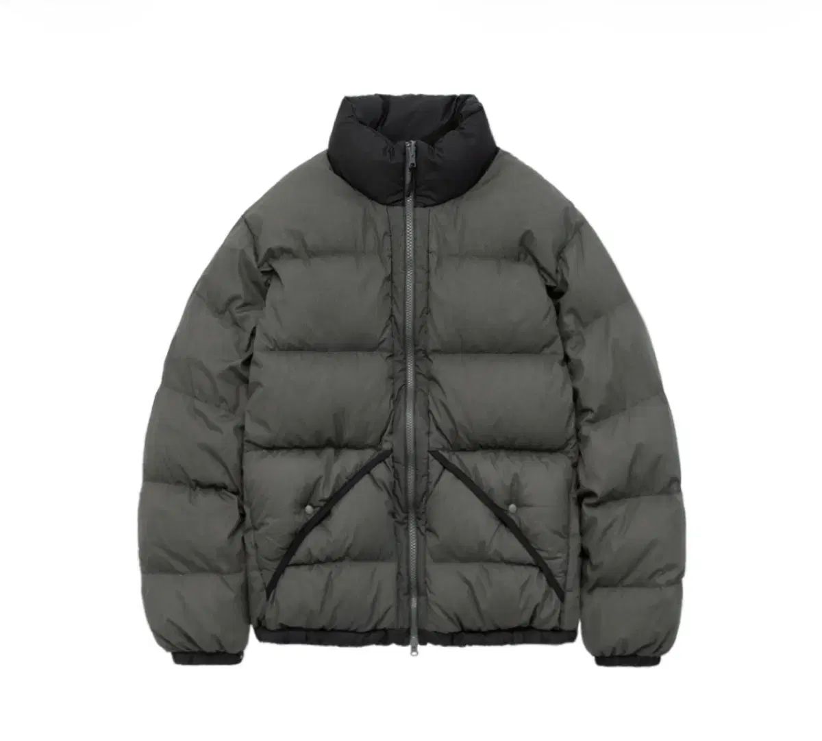 4 POLYTERU リバーシブル パファー ジャケット セージ チャコール CHECK