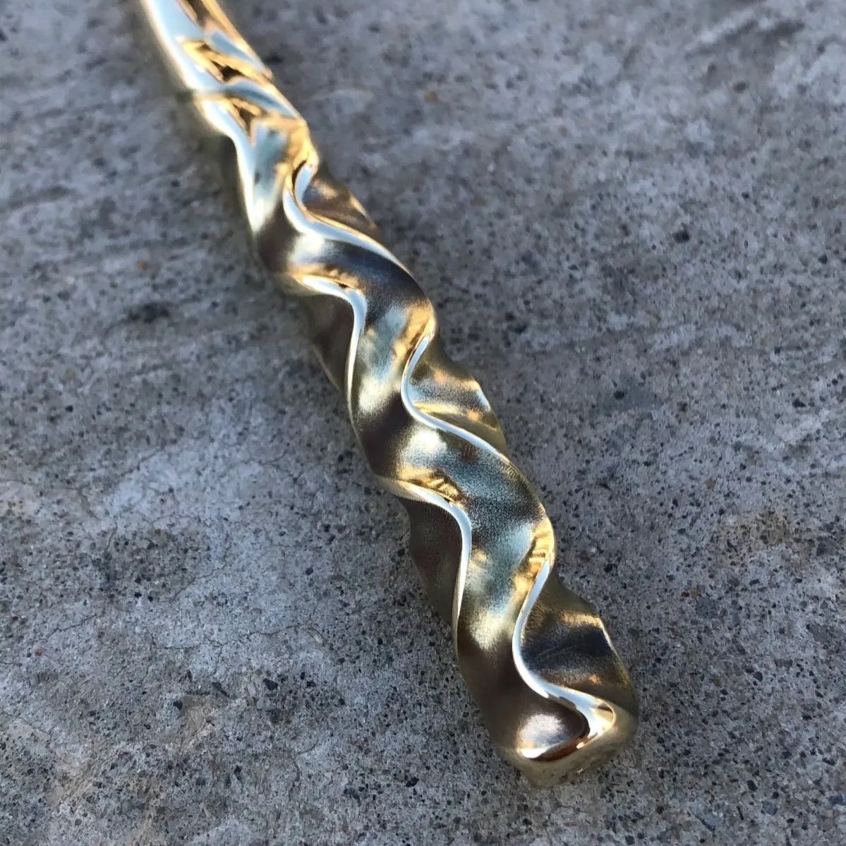  brass curved pattern hair stick large ショート簪 かんざし ヘアスティック かんざし 髪飾り 和装小物